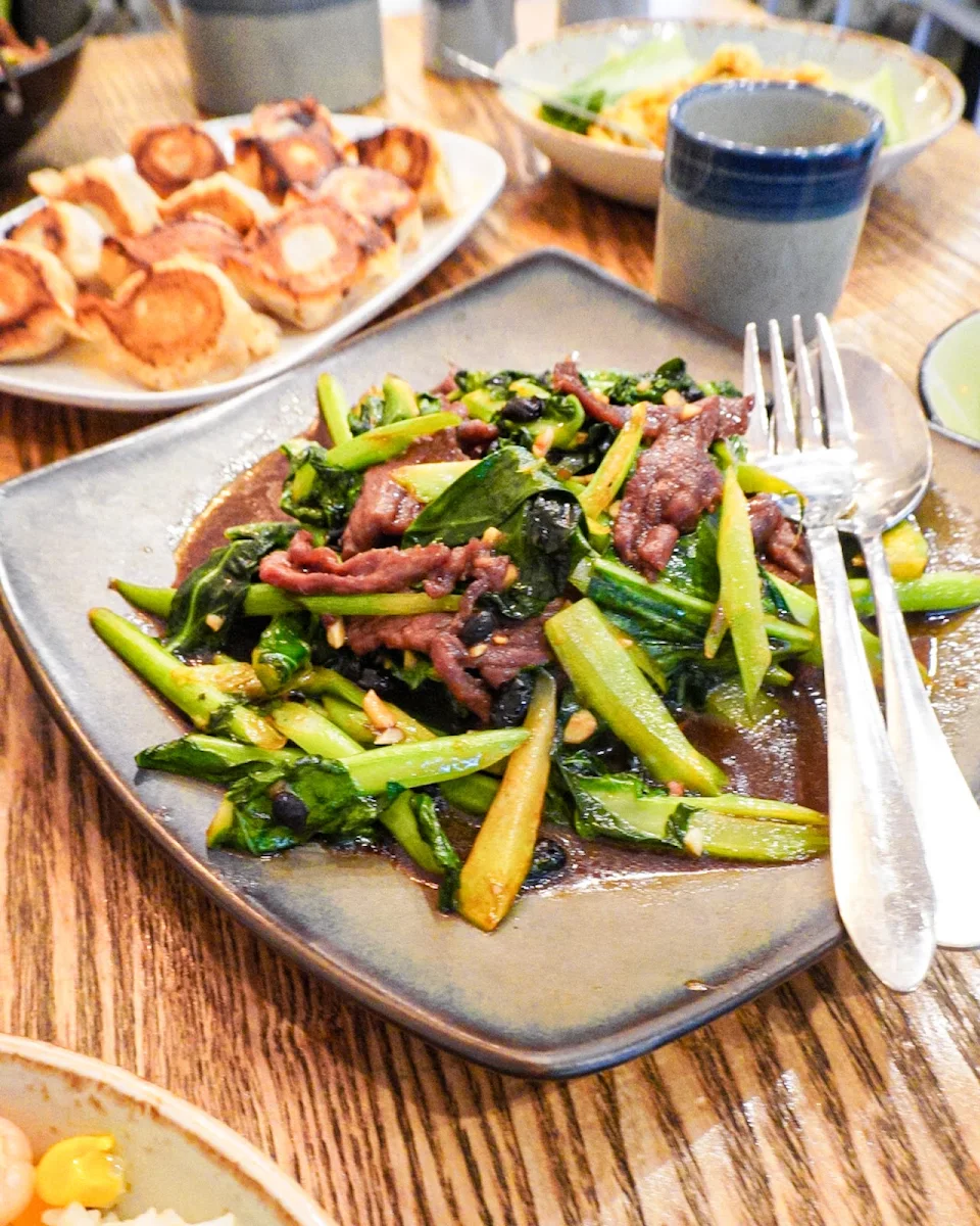 chinese broccoli with beef 芥兰牛肉, Song's Dumplings